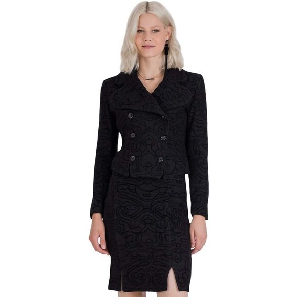 NWT Vertigo Paris Women's Black Wool Modern Day Pea Coat Size XL 1122 - Picture 11 of 13